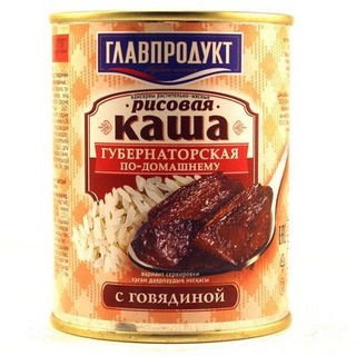 Каша Главпродукт Губернаторская по-домашнему рисовая с говядиной 340г